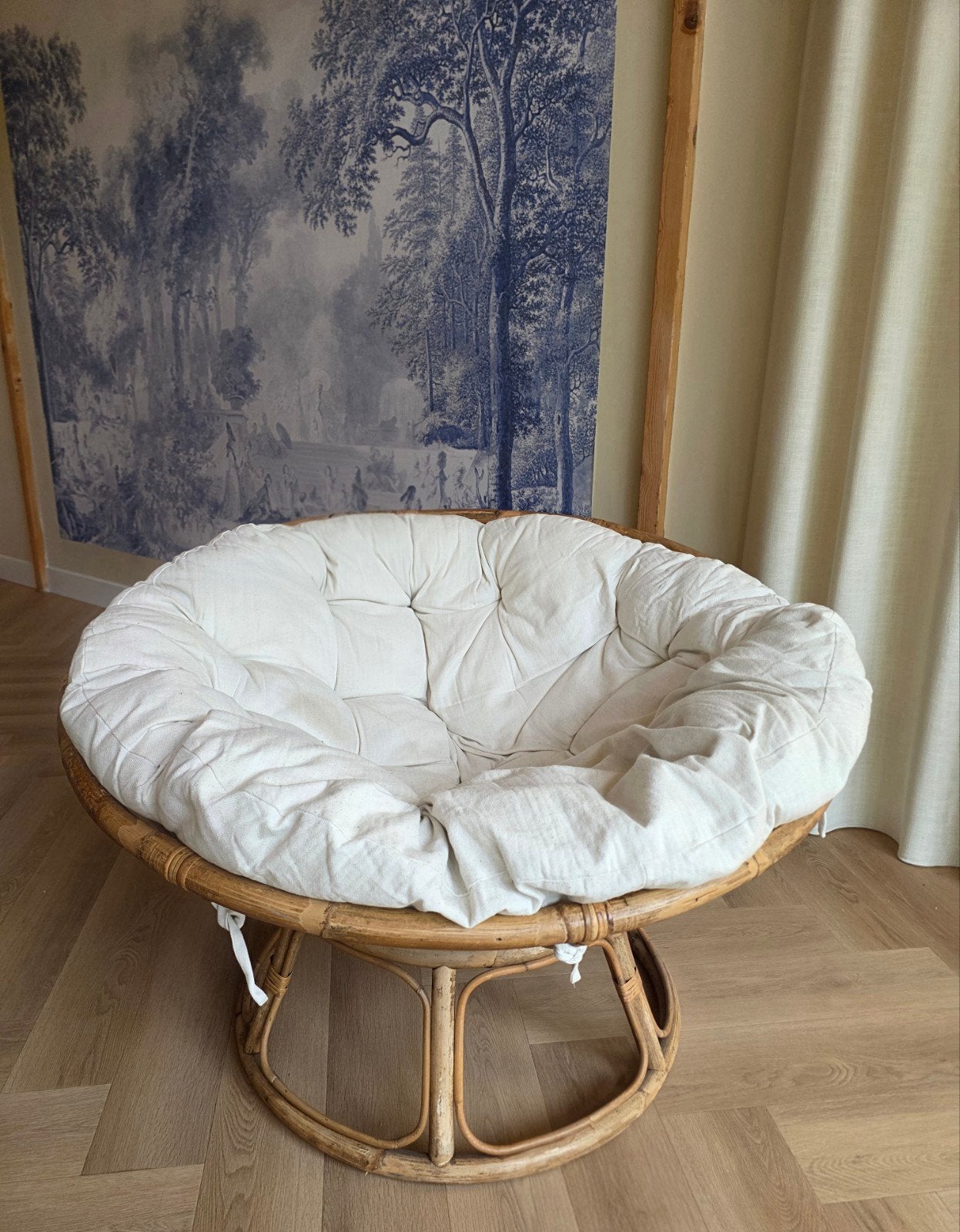Papasan stoel met comfortabel kussen, Ophalen, Overige kleuren, Zo goed als nieuw, Bohemian, Comfortabel