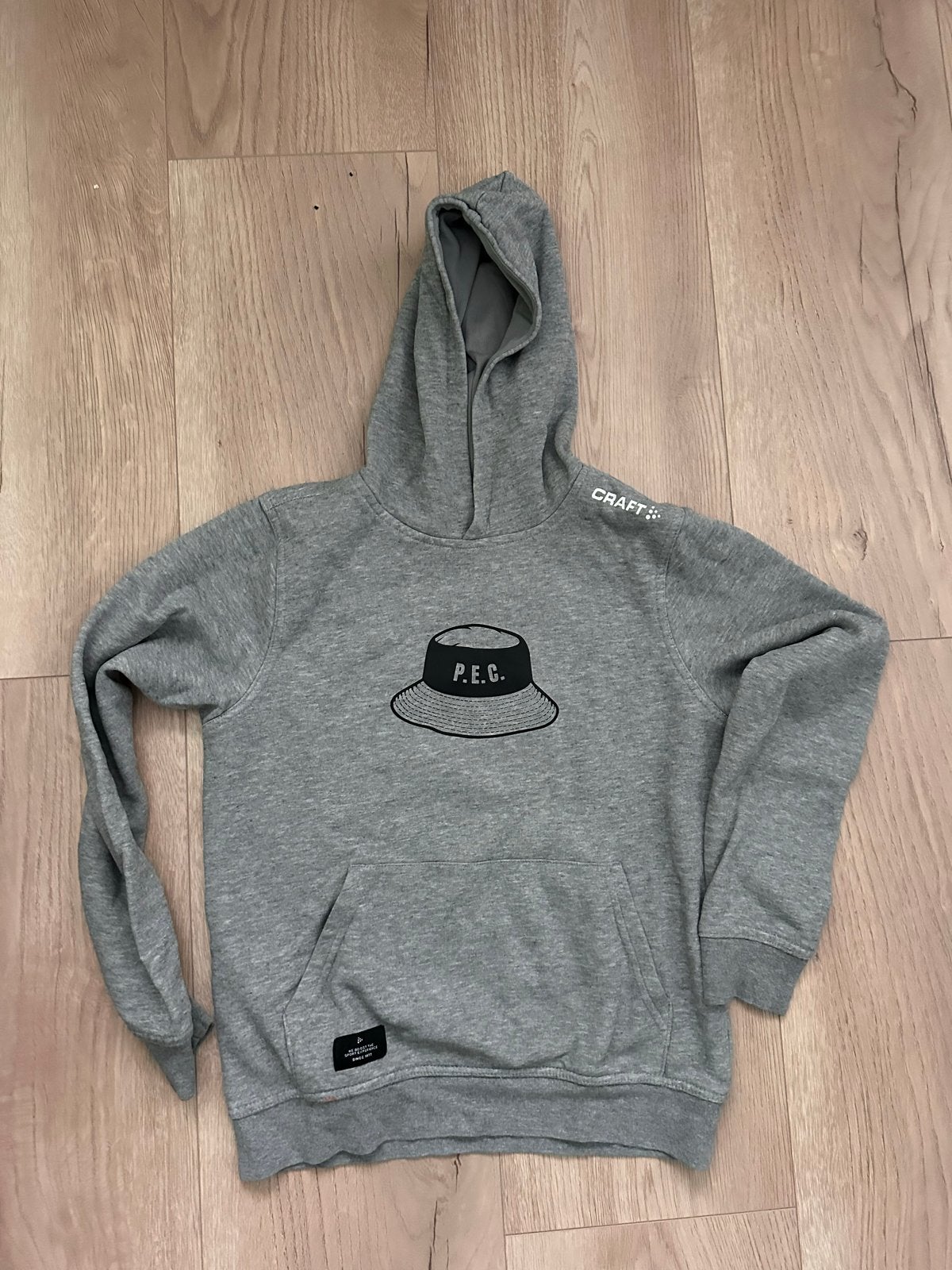 PEC Zwolle Craft Hoodie Maat 158-164 grijs, Ophalen of Verzenden, Zo goed als nieuw, Jongen of Meisje, Trui of Vest