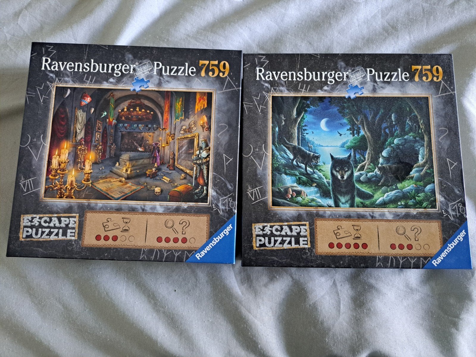 Ravensburger Escape Puzzel 759 stukjes - 2 stuks, Ophalen of Verzenden, 500 t/m 1500 stukjes, Zo goed als nieuw, Legpuzzel