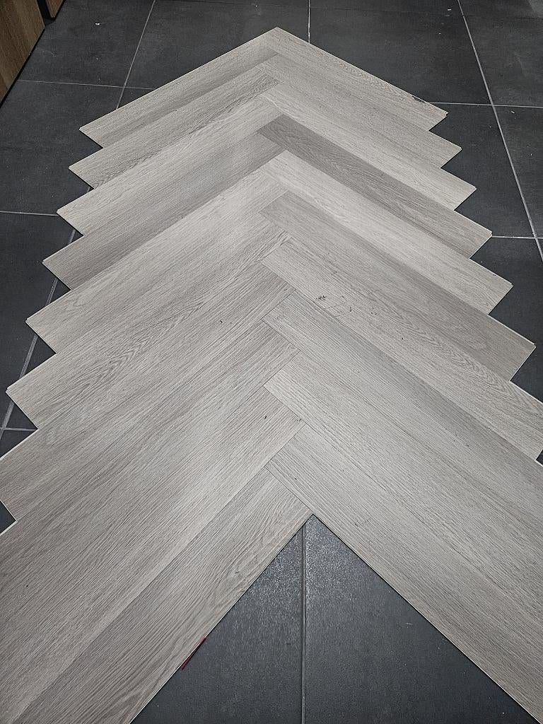 pvc klik visgraat Met Geïntegreerde 10DB Ondervloer €14,95M², Ophalen, Crème, 75 m² of meer, Overige typen