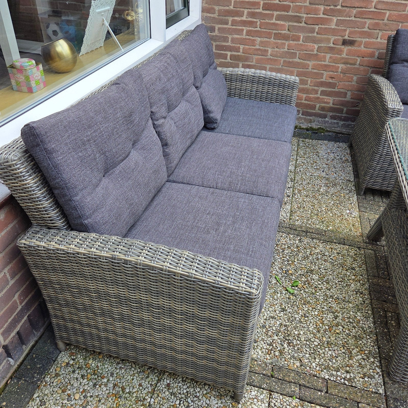 mooie loungeset, Tuin en Terras, Ophalen, Zo goed als nieuw, Bank, Loungeset