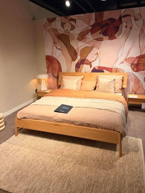 Ethnicraft bed Mathilda SHOWROOMMODEL, Huis en Inrichting, Ophalen, Bruin, Tweepersoons, Zo goed als nieuw