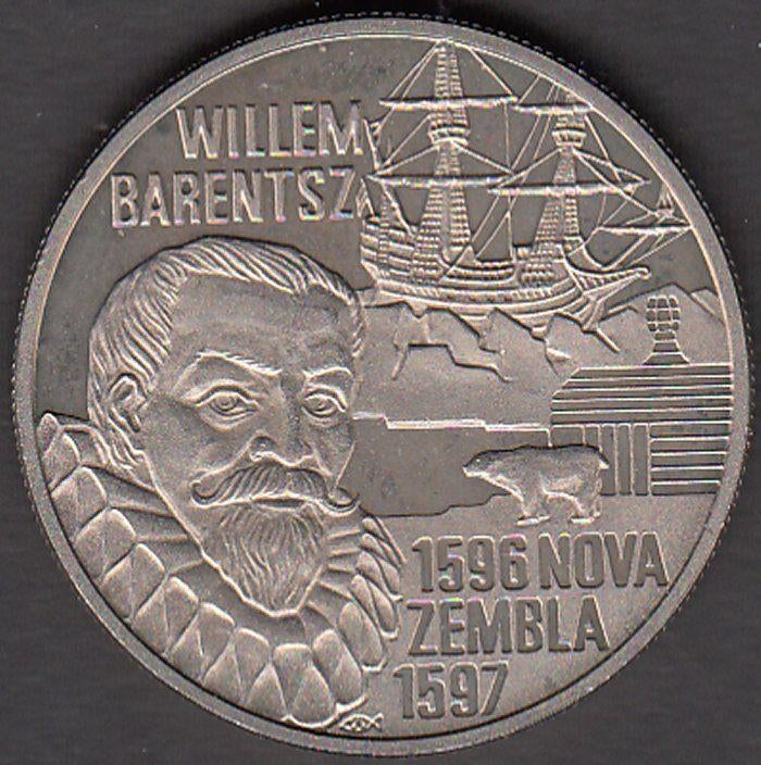 Penning 5 Euro Willem Barentsz 1996 Nova Zembla 1596-1597, Ophalen of Verzenden, Overige materialen, Nederland