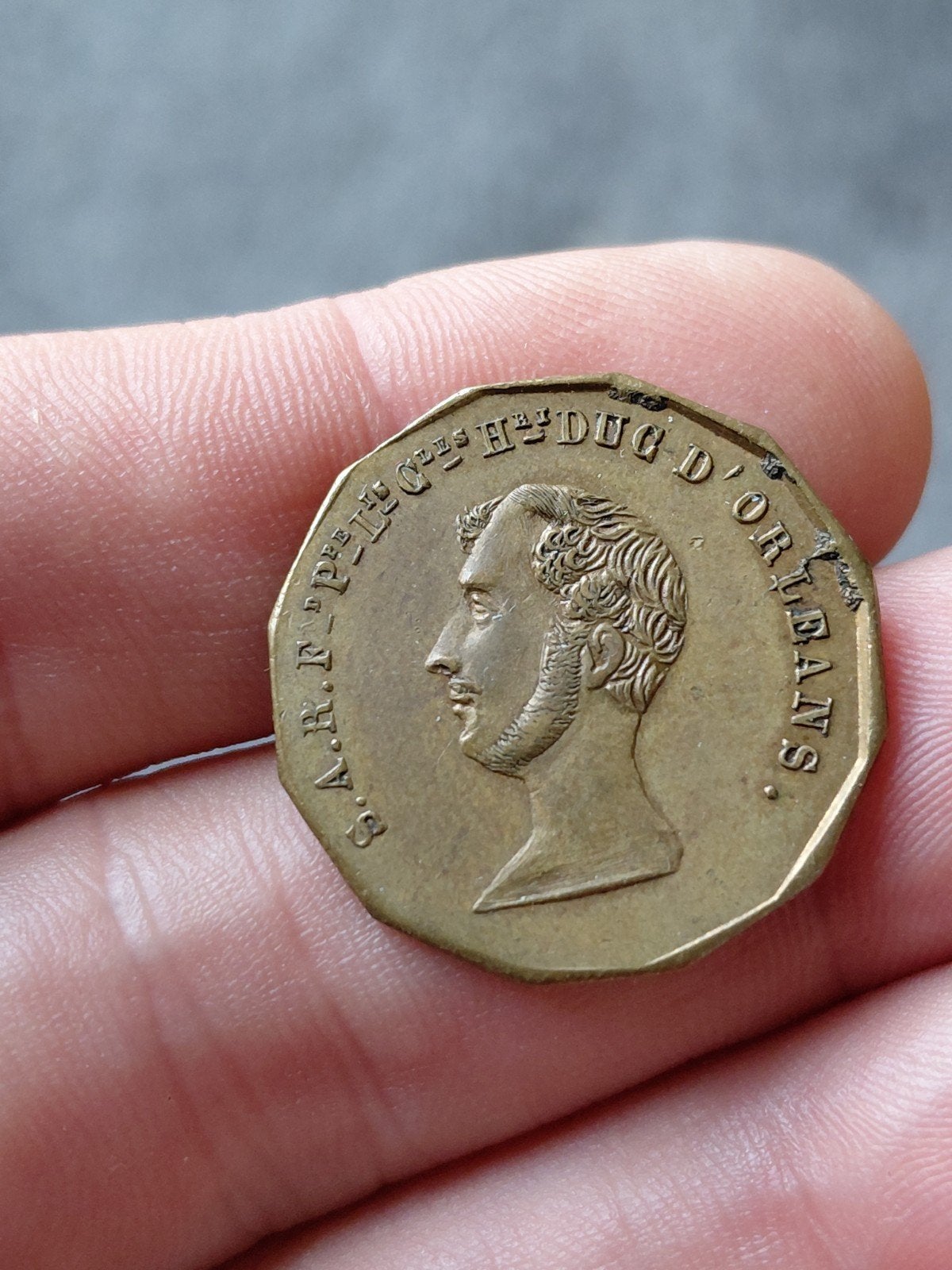 Historische Medaille Hertog van Orléans 1842, Ophalen of Verzenden, Brons, Buitenland