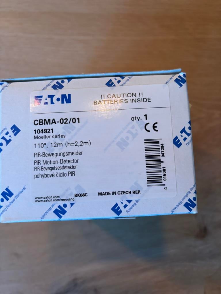 Eaton PIR Bewegingsmelder CBMA-02/01 - Nieuw in doos, Beweging, Detector, Sensor of Melder, Nieuw, Ophalen of Verzenden