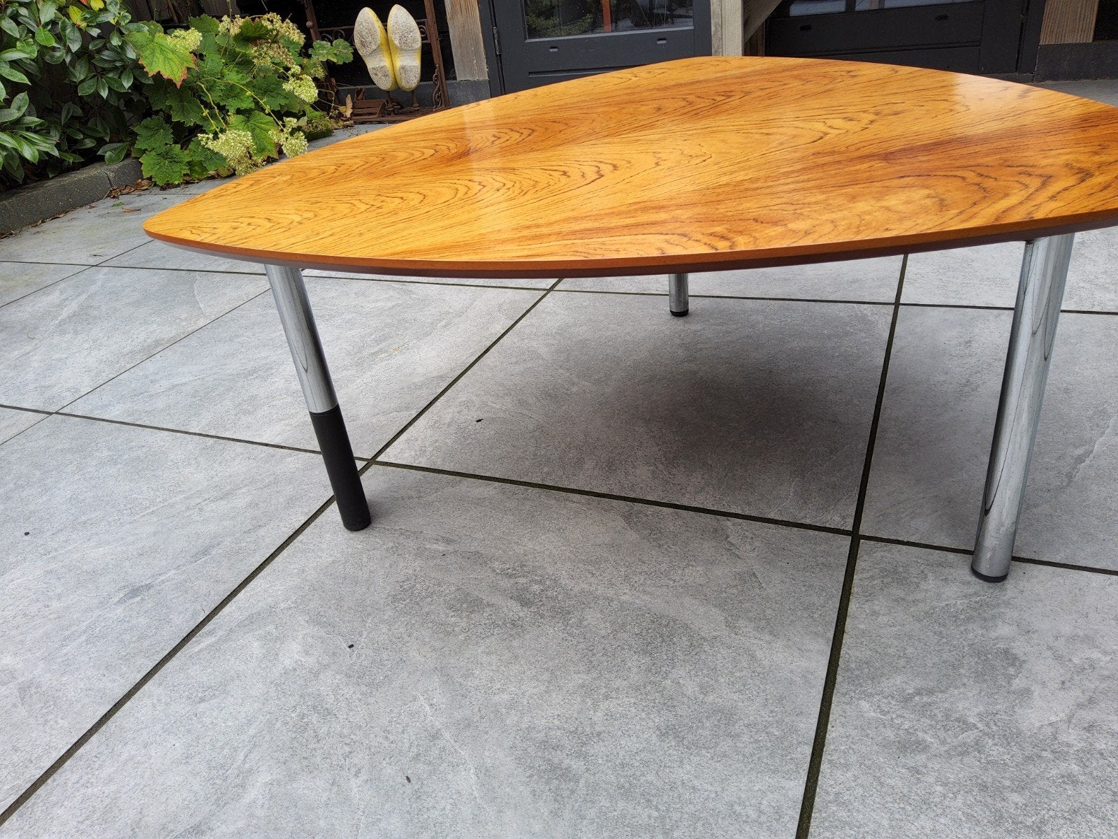 Salontafel driehoekig 90 cm doorsnee, Gebruikt, 50 tot 100 cm, 50 tot 100 cm, Overige vormen