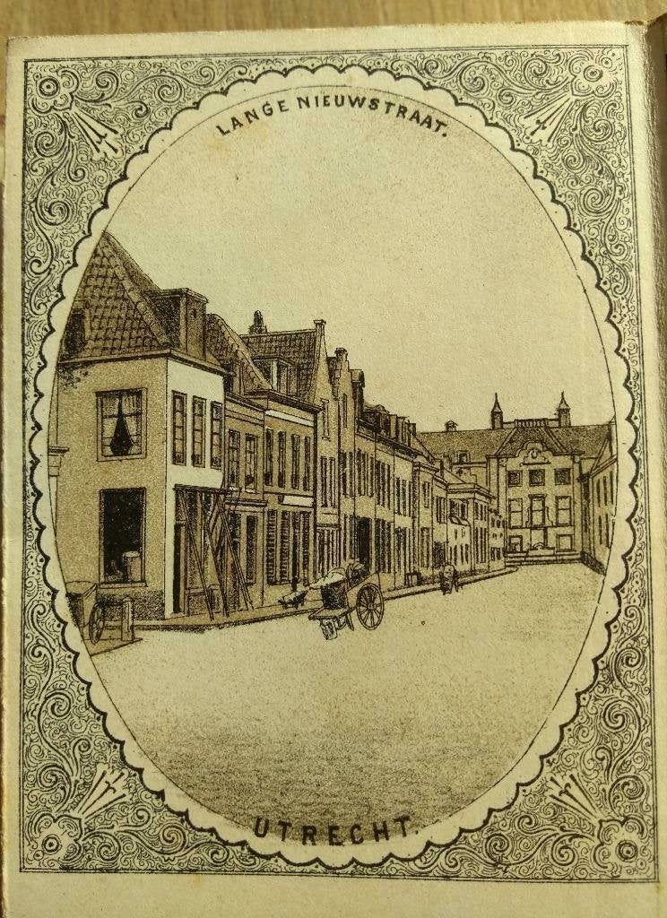29 / Utrecht de Lange Nieuwstraat kleine Litho 1875 zeldzaam, Antiek en Kunst, Ophalen of Verzenden