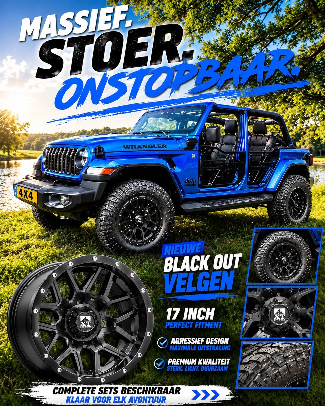 JEEP BANDEN & VELGEN JK JL JT STEEKMAAT 5x127 COMPLETE SET‼️, Auto-onderdelen, Banden en Velgen, Ophalen, Gebruikt, 285 mm, Banden en Velgen