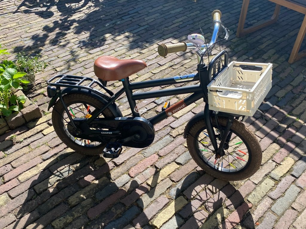 Cooper/ Popal kinderfiets (zwart) - 14 inch wielen, Ophalen, Terugtraprem, Gebruikt, POPAL