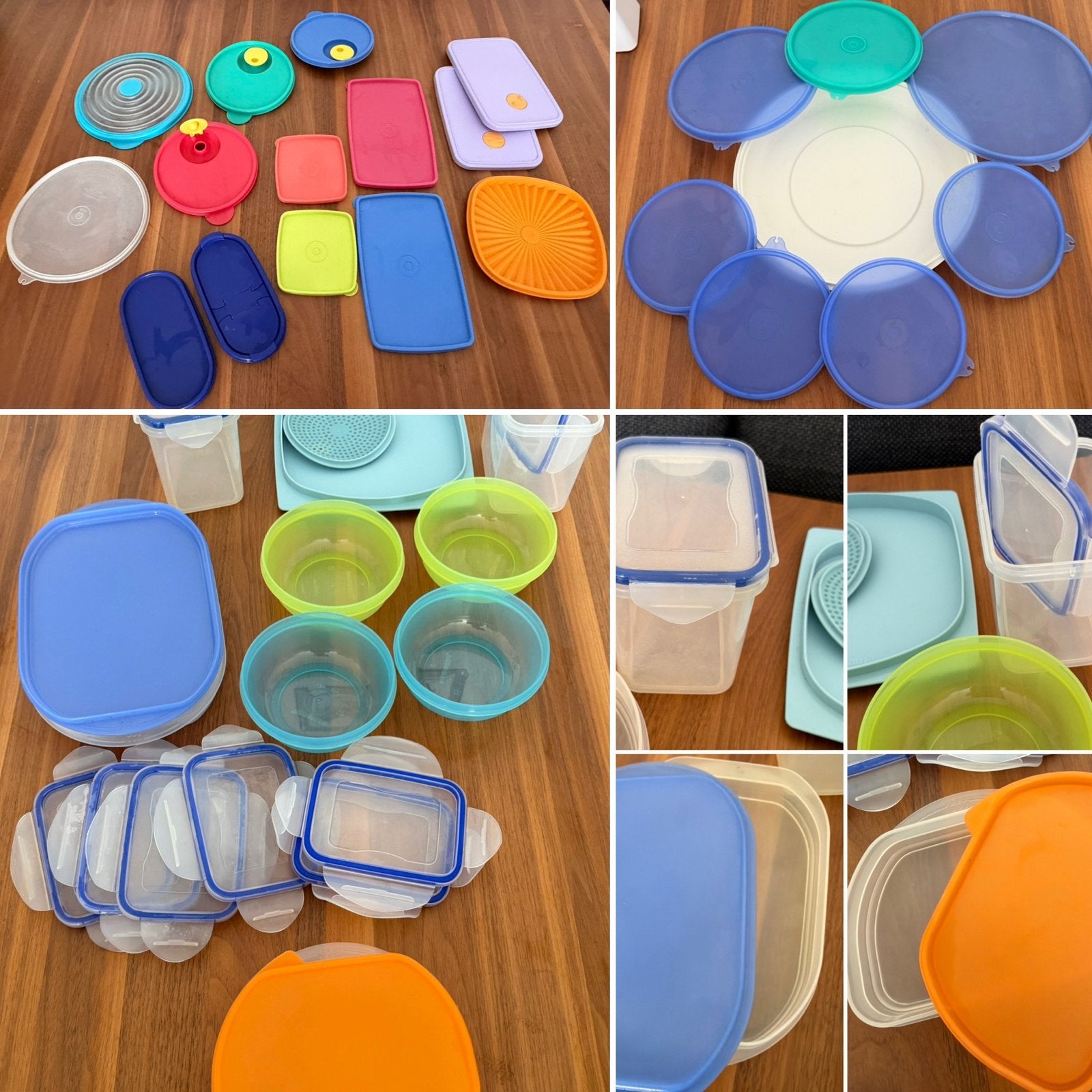 Tupperware uit de jaren '80 - complete set en losse deksels, Huis en Inrichting, Overige kleuren, Bewaardoos, Ophalen of Verzenden