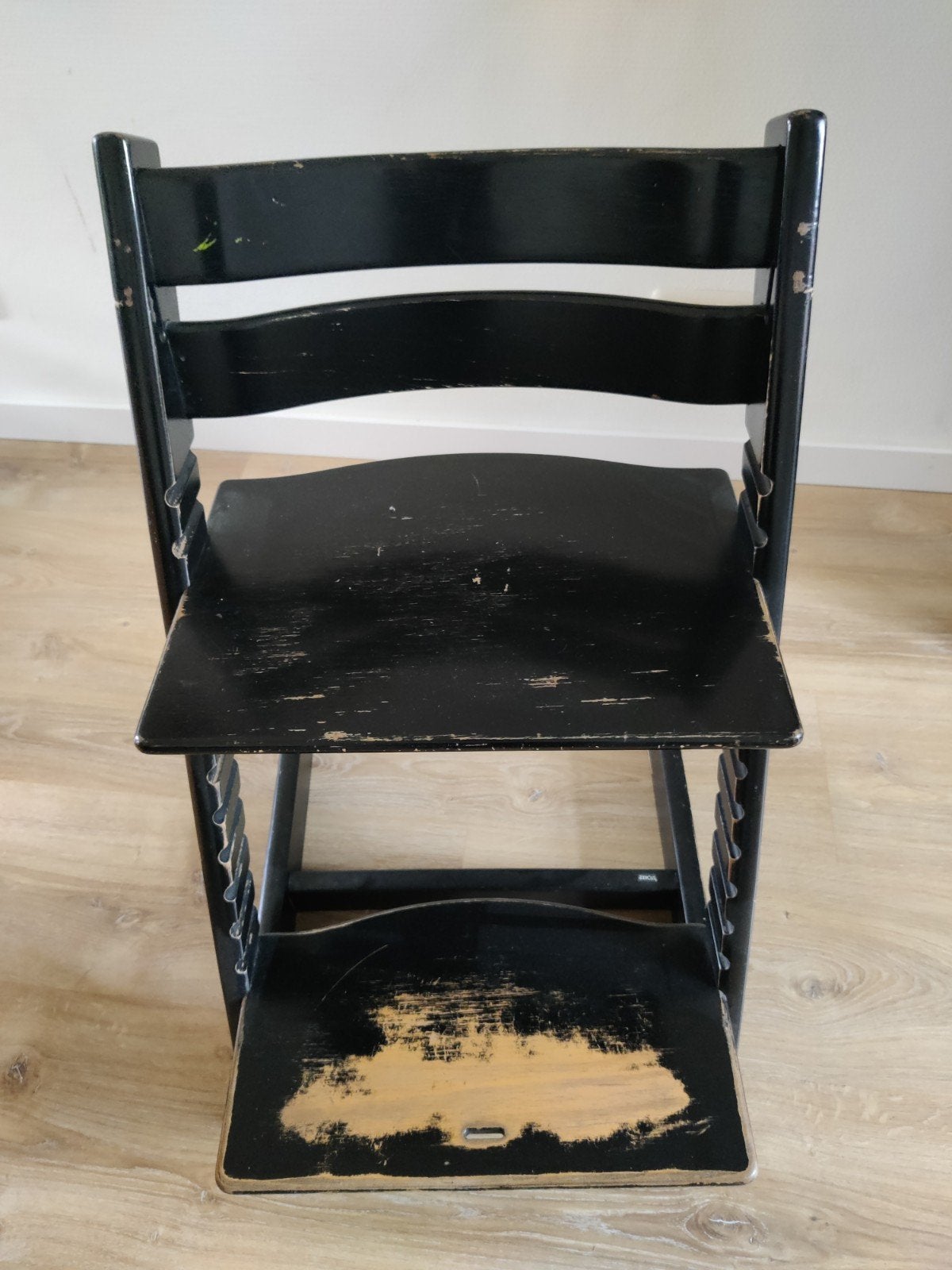 Stokke Tripp Trapp kinderstoel - Zwart (opknapper), Kinderen en Baby's, Kinderstoelen, Ophalen, Gebruikt, Meegroeistoel