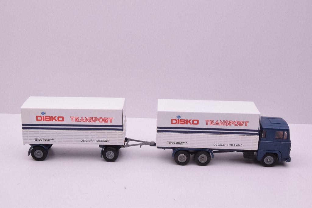 Scania 141 - V8  ''  Disko Transport ''  Tekno, Hobby en Vrije tijd, Ophalen of Verzenden, Zo goed als nieuw, Bus of Vrachtwagen