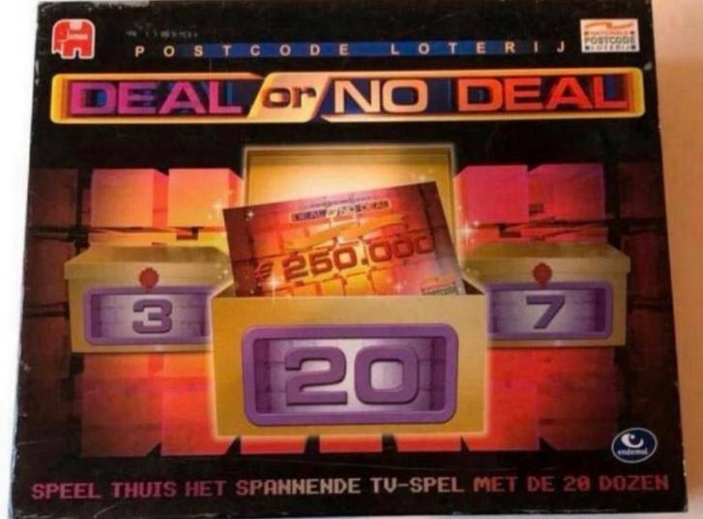 Deal or No Deal Bordspel - Postcode Loterij Editie, Hobby en Vrije tijd, Gezelschapsspellen | Bordspellen, Zo goed als nieuw, Drie of vier spelers
