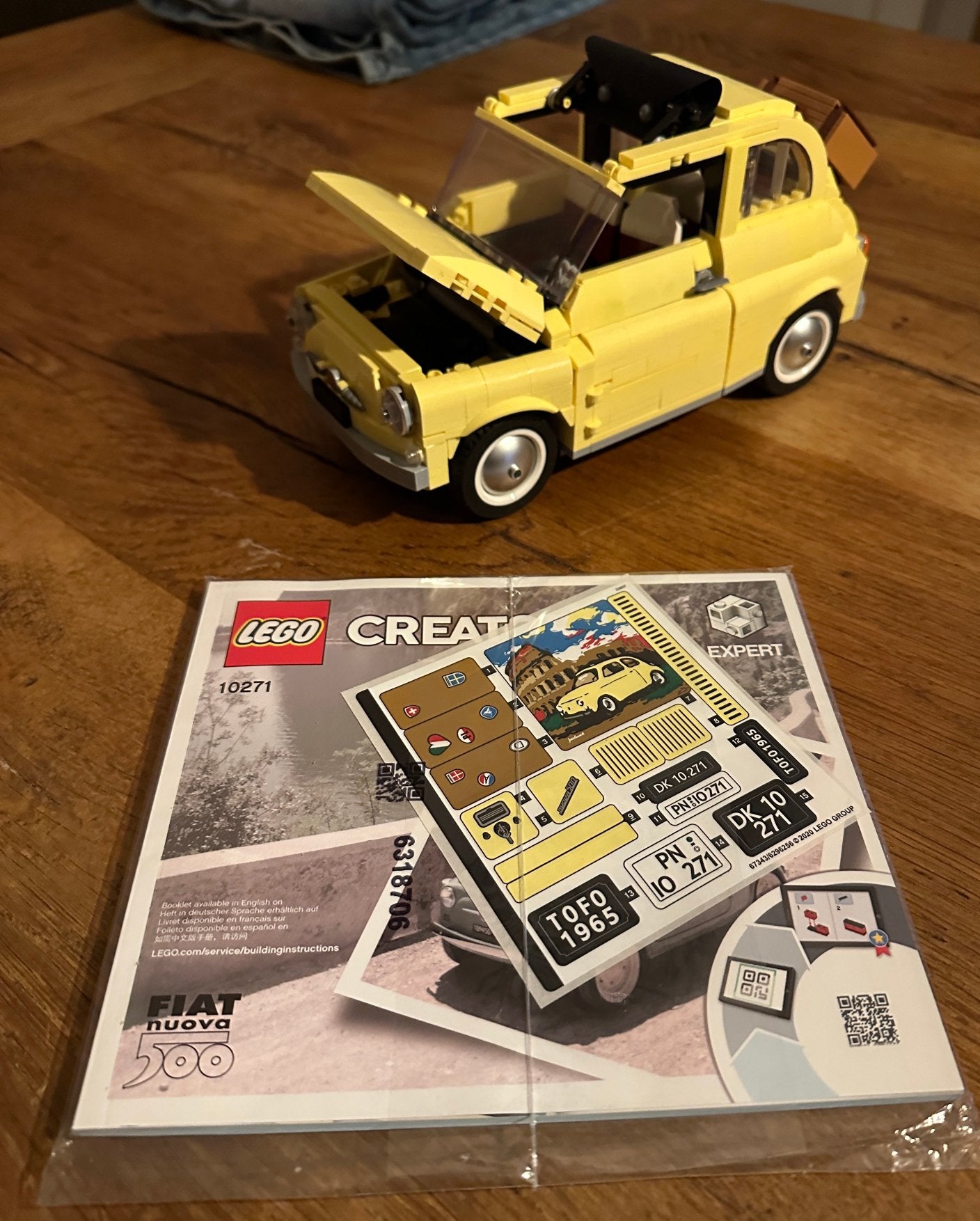 Lego 10271 - Fiat Nuova 500, Kinderen en Baby's, Ophalen of Verzenden, Zo goed als nieuw