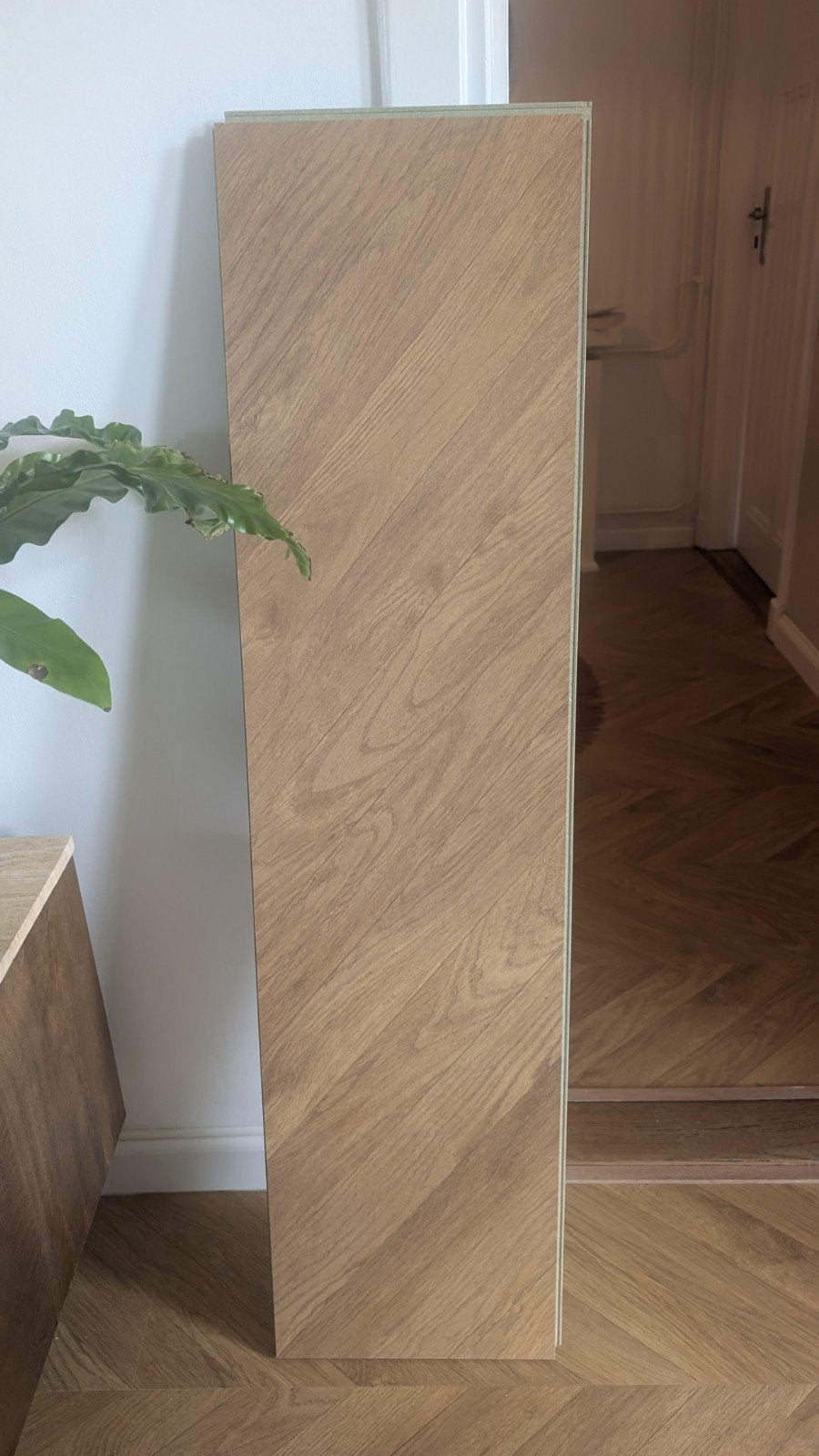 laminaatvloer  - Licht eiken, Ophalen, Modern, Visgraat, Houtlook, Minder dan 50 cm, Gebruikt