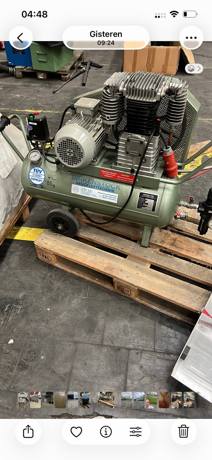 Birkenstock zuiger compressor, Doe-het-zelf en Verbouw, Minder dan 25 liter, Ophalen of Verzenden, Zo goed als nieuw, Minder dan 200 liter/min