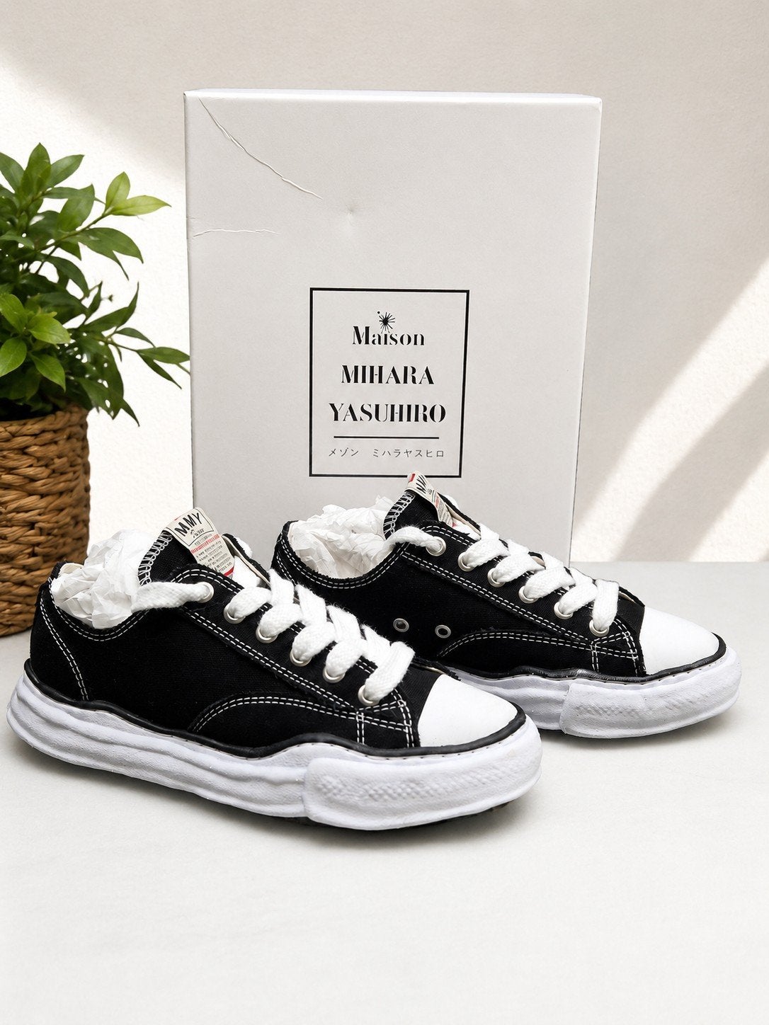 Maison Mihara Yasuhiro Peterson Low Black Maat 42 Nieuw, Zwart, Nieuw, Ophalen of Verzenden, Sneakers of Gympen
