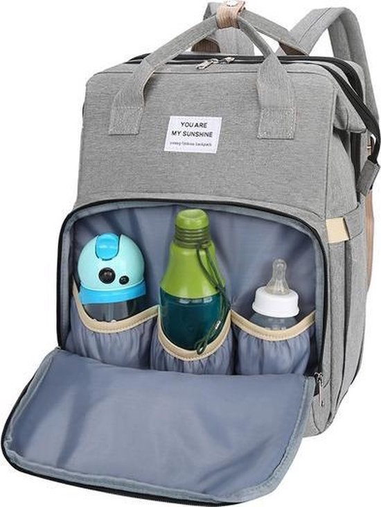 Luiertas Rugzak met USB-aansluiting - Grijs, Kinderen en Baby's, Luiertassen, Ophalen, Nieuw, Rugzak