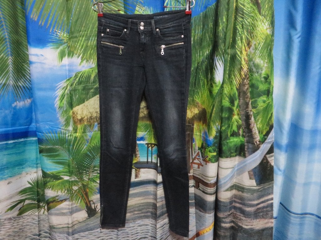 blauwe distressed skinny spijker broek mt 25 tommy hilfiger, Blauw, Ophalen of Verzenden, Zo goed als nieuw, W27 (confectie 34) of kleiner