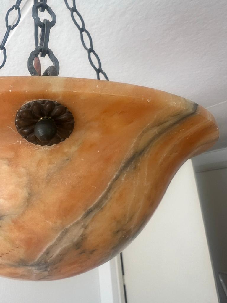 Antieke Albasten Hanglamp - Elegante Plafondlamp, Antiek en Kunst, Antiek | Lampen, Ophalen