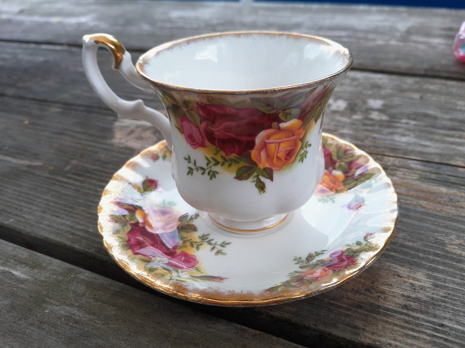 Royal albert old country roses kop en schotel, Antiek en Kunst, Ophalen of Verzenden