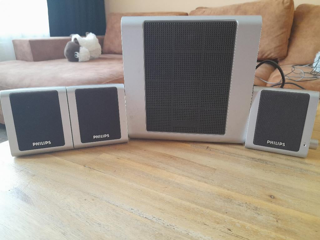 PHILIPS MMS 231 2+1 Multimedia Speaker System, Computers en Software, Pc speakers, Zo goed als nieuw, Ophalen