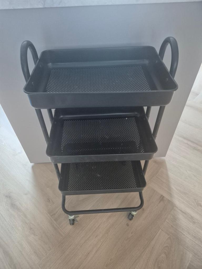 Zwarte 3-laags trolley - 88,5x46x32 cm, Ophalen of Verzenden, Gebruikt