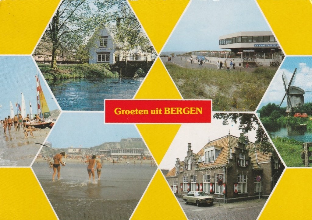 BERGEN (N.H.) Strand Sluisje Aquarium Gemeentehuis Groeten, Verzenden, 1980 tot heden, Gelopen, Noord-Holland