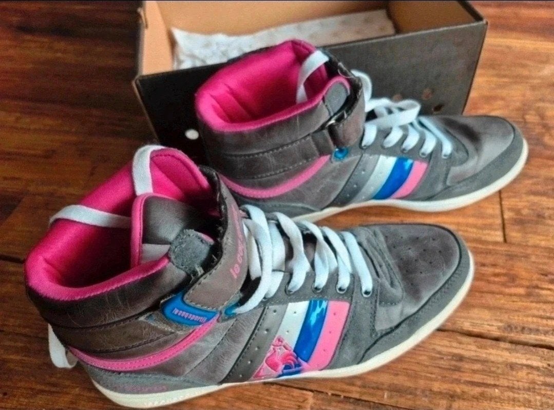 Le Coq Sportif sneakers - Grijs, roze, blauw, Ophalen of Verzenden, Sneakers of Gympen, Le Coq Sportif, Grijs