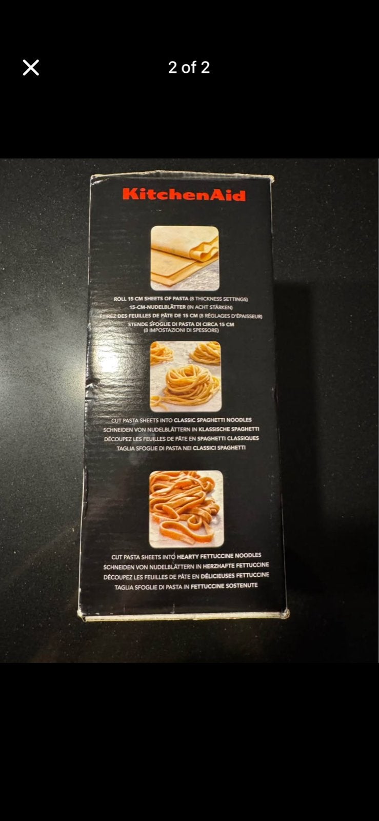 KitchenAid 3-piece pasta roller, Ophalen of Verzenden, Metaal, Pastamachine, Nieuw
