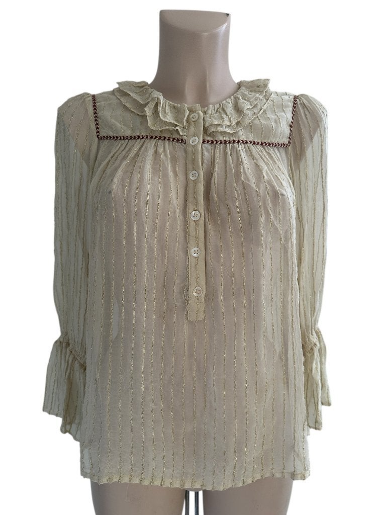 Leon & Harper shirt lange mouw S, Kleding | Dames, Ophalen of Verzenden, Zo goed als nieuw, Onder de knie