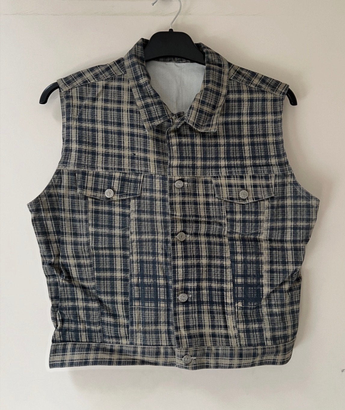 Bruin/zwart geruite bodywarmer. Maat M., Ophalen of Verzenden, Gedragen, Maat 38/40 (M), Bruin