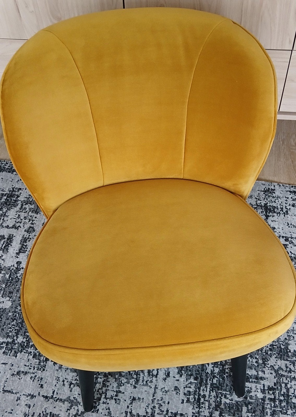 Fauteuil Woood Sara velvet oker, Huis en Inrichting, Ophalen, Stof, 50 tot 75 cm