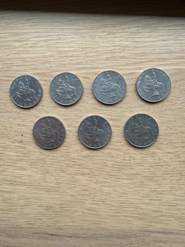 7x 5 Schilling - Oostenrijk - 1969-1993, Ophalen of Verzenden, Oostenrijk