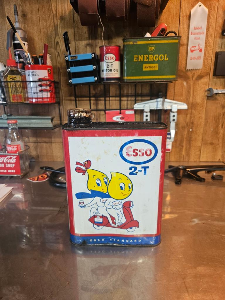 Esso 2 takt olieblik vespa 2-T, Ophalen of Verzenden, Gebruikt, Overige