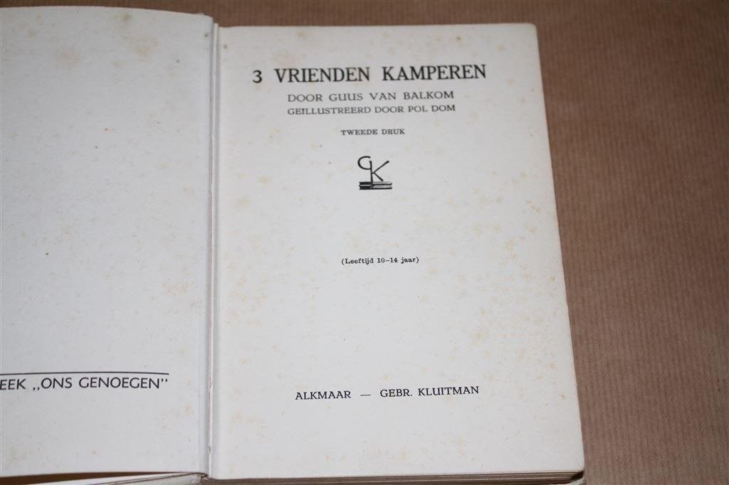 3 vrienden kamperen. Guus van Balkom. Kluitman 1939., Ophalen of Verzenden, Zo goed als nieuw
