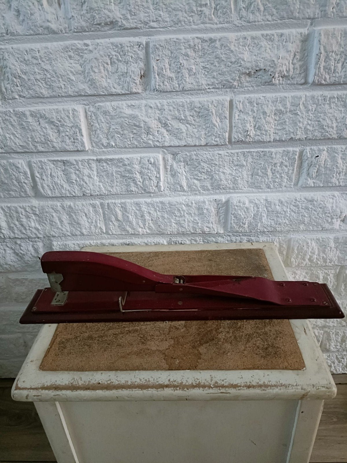 Vintage Nietmachine Rood - Decoratief Kantooritem, Ophalen of Verzenden