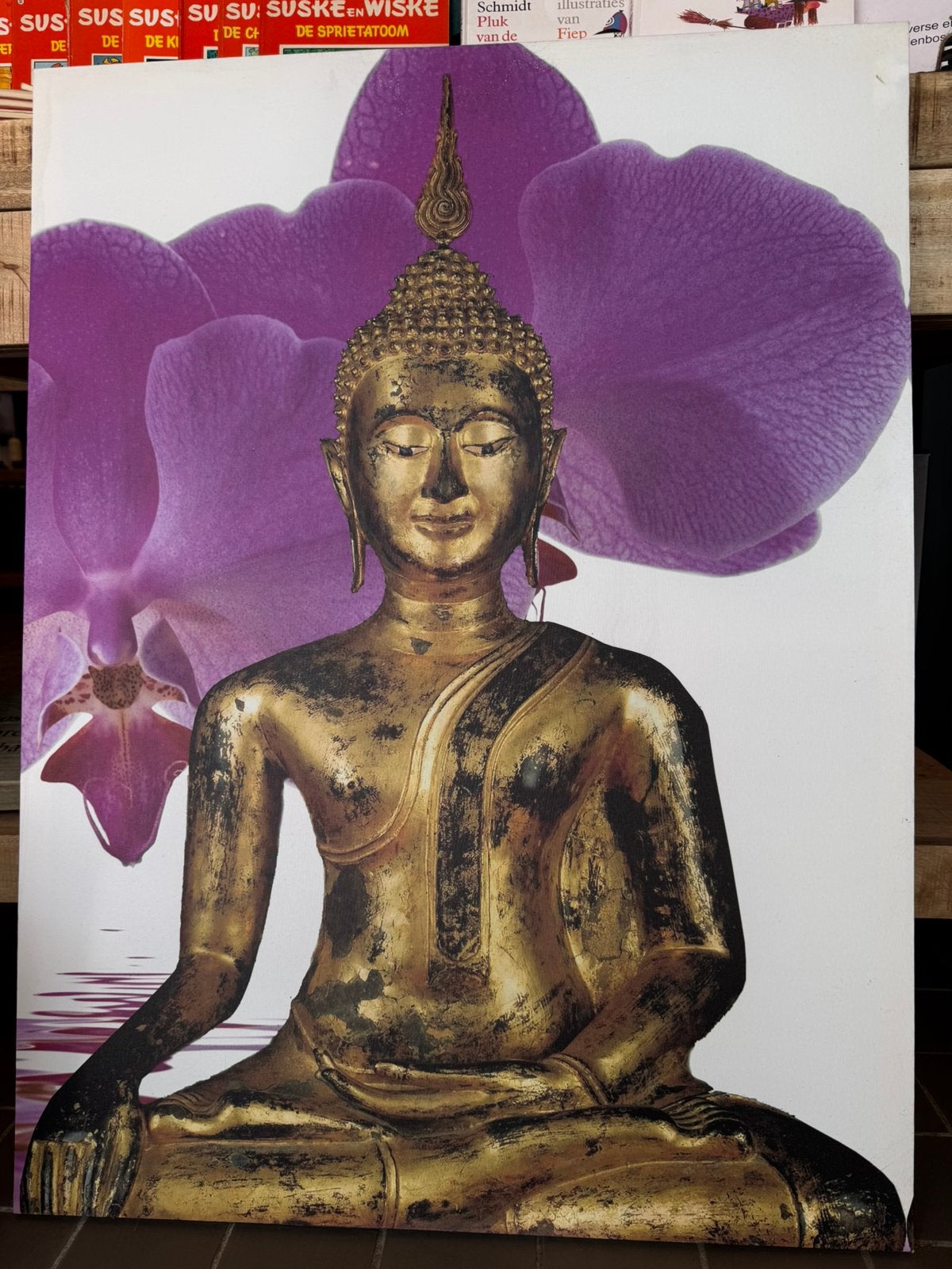 Canvas buddha 80x60, Ophalen, Zo goed als nieuw