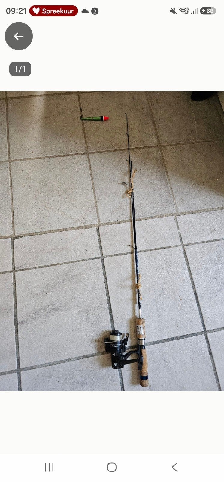 Vishengel met molen en dobber, Watersport en Boten, Ophalen, Gebruikt, Complete hengel