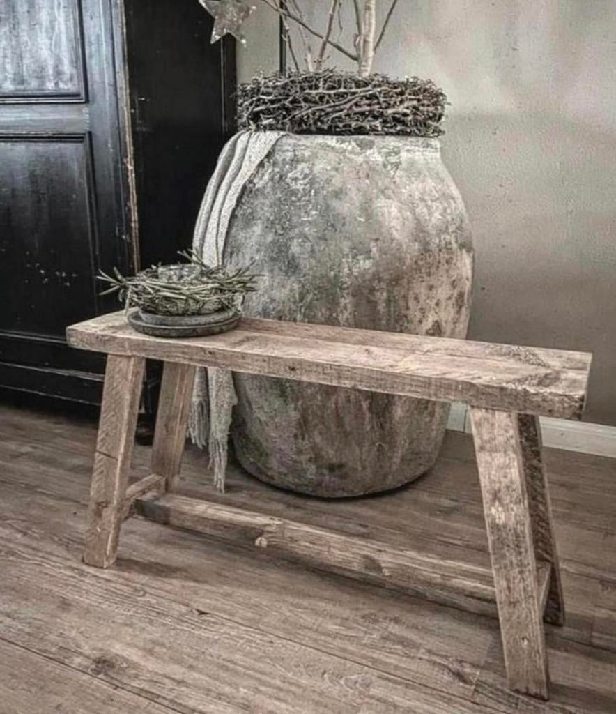 ~Stoer Sober Landelijk Houten Bankje~, Huis en Inrichting, Woonaccessoires | Overige, Nieuw, Ophalen of Verzenden
