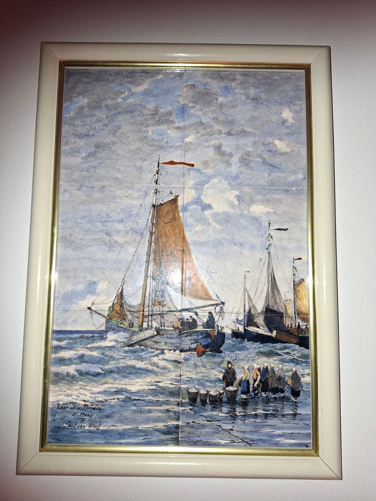 Schilderij Paul van Dort  met echtheidscer, Maritiem / water, Realistisch, Ophalen of Verzenden, Gesigneerd