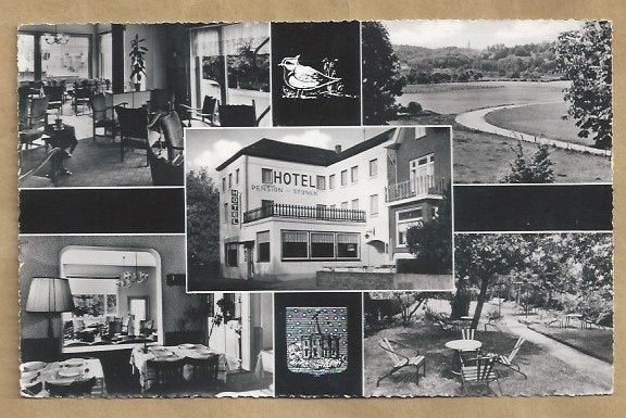 Oude ansichtkaart Hotel-Pension Stijnen-Vroemen Houthem, Ophalen of Verzenden, 1940 tot 1960, Ongelopen, Limburg