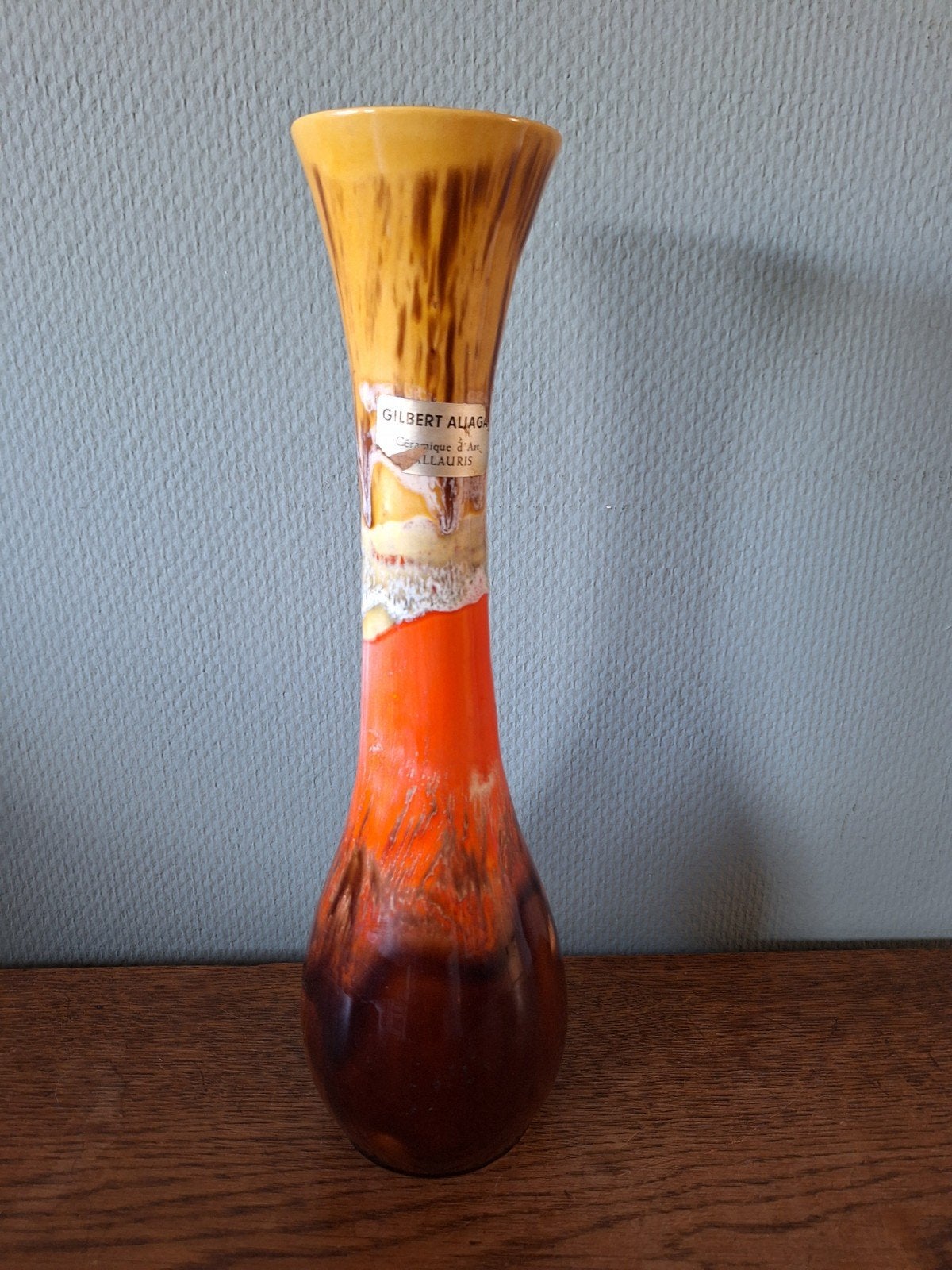 Vintage Gilbert Allaga Vallauris Keramische Vaas, Ophalen of Verzenden