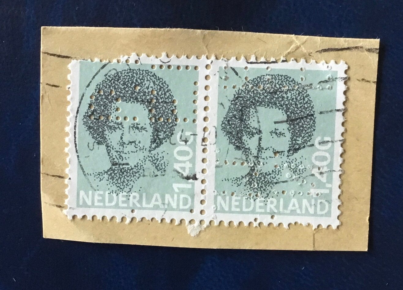 Perfins Nederland kavel per 92, Ophalen of Verzenden, Na 1940, Gestempeld