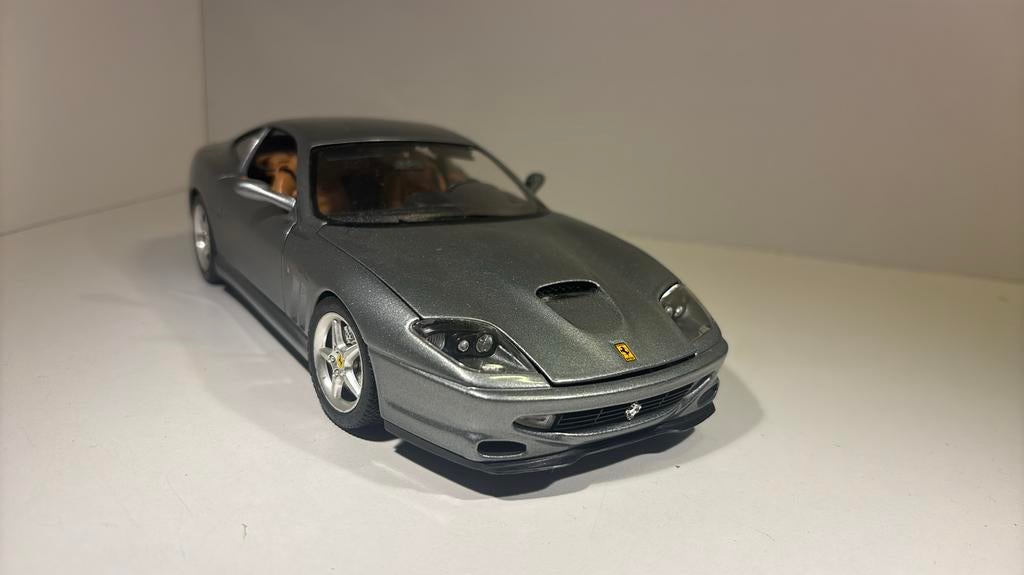 Ferrari 550 Maranello grey bburago 1.18, Ophalen of Verzenden, Bburago, A, A