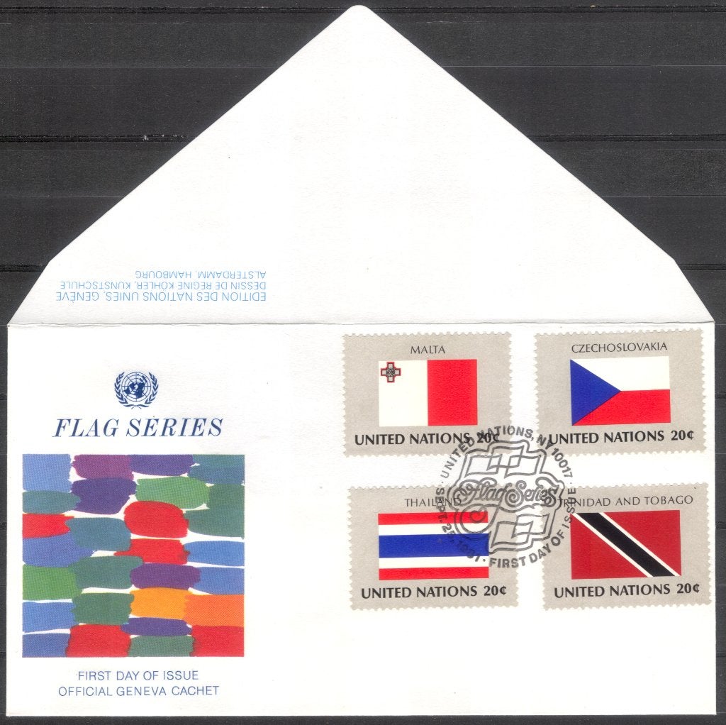VN - vlaggen - Malta / Tsjechoslowakije / Thailand / T&T, Verzenden, Envelop