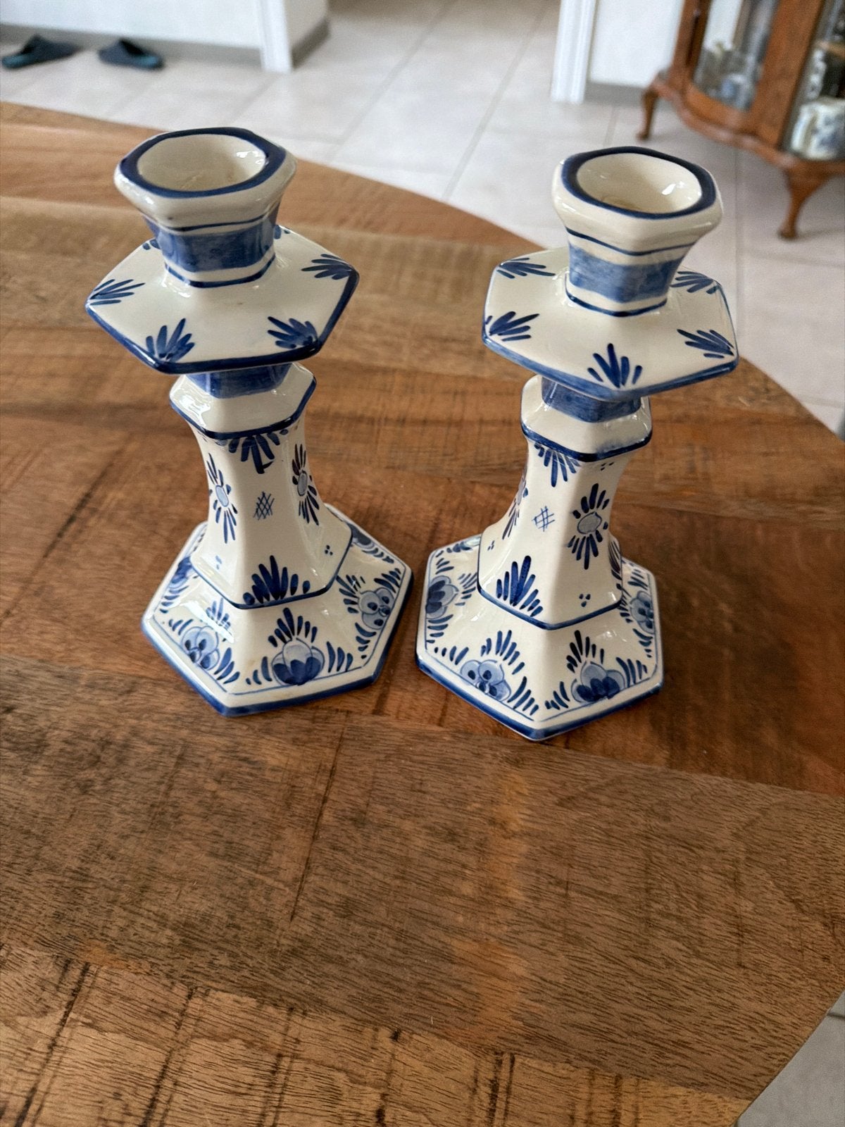 Delfts Blauwe Kandelaars - Set van 2, Antiek en Kunst, Ophalen of Verzenden, Keramiek of Aardewerk