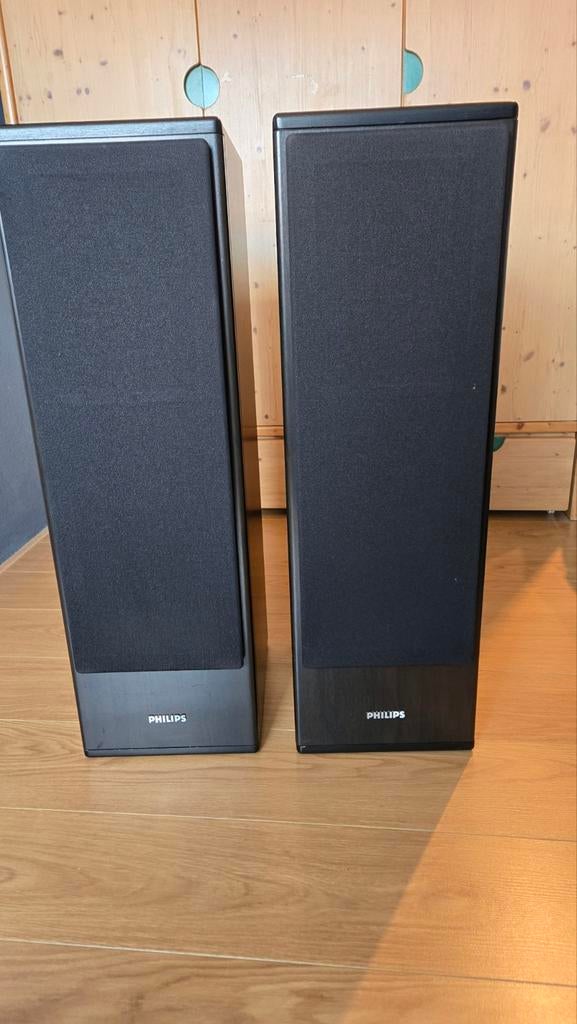 Philips speakers - Zwart, goede staat, Audio, Tv en Foto, Philips, Ophalen of Verzenden, Zo goed als nieuw, Minder dan 60 watt
