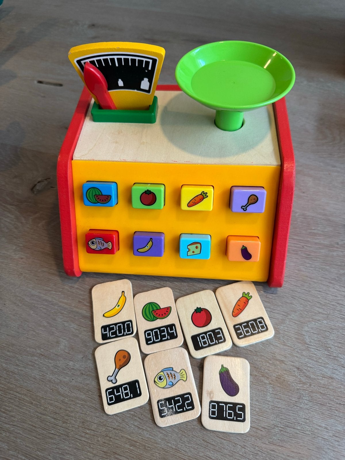 Houten speelgoed weegschaal, Ophalen, Gebruikt, Jongen of Meisje