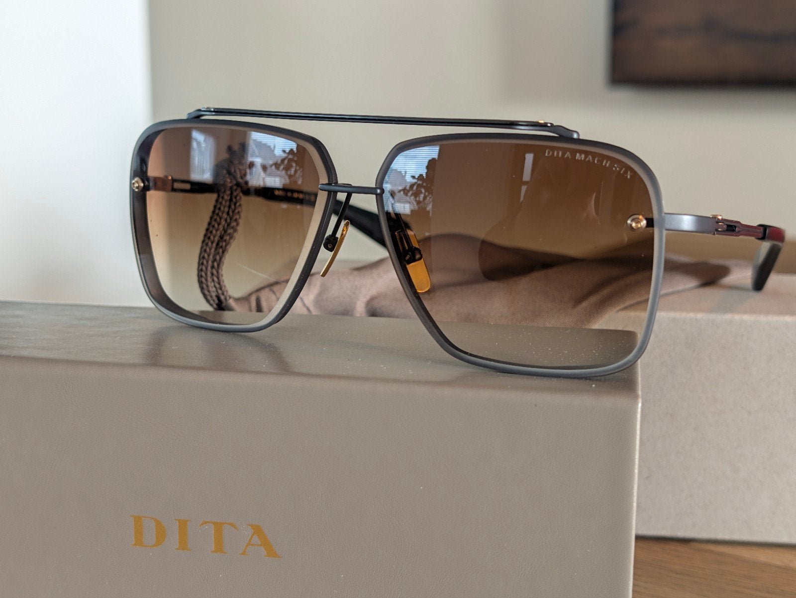 Originele Dita Mach-Six DTS-121-62-03 inc factuur! NIEUW, Zonnebril, Nieuw, Grijs, Ophalen